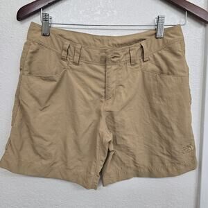 The North Face Women’s Hiking Shorts Small Tan Quick Dry Stow Pocket Size 2